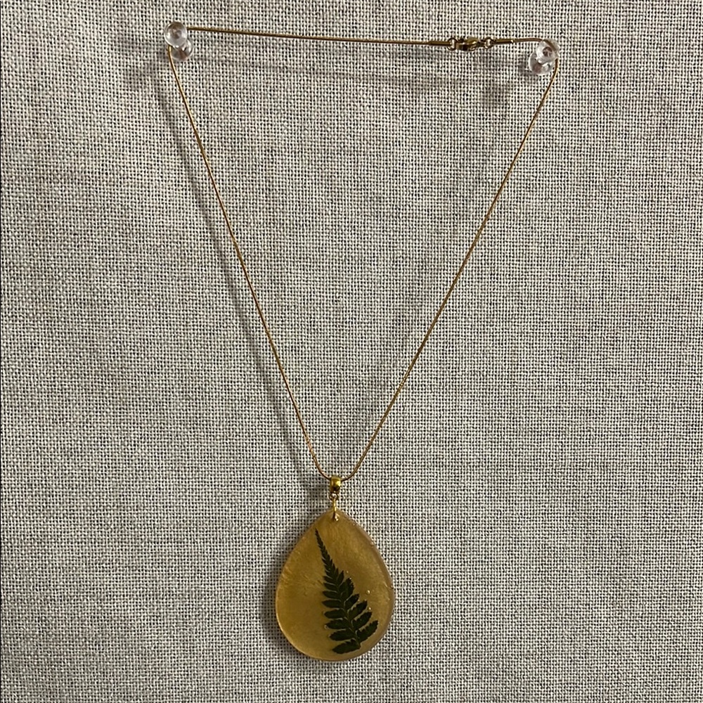 Gold Fern Pendant Necklace